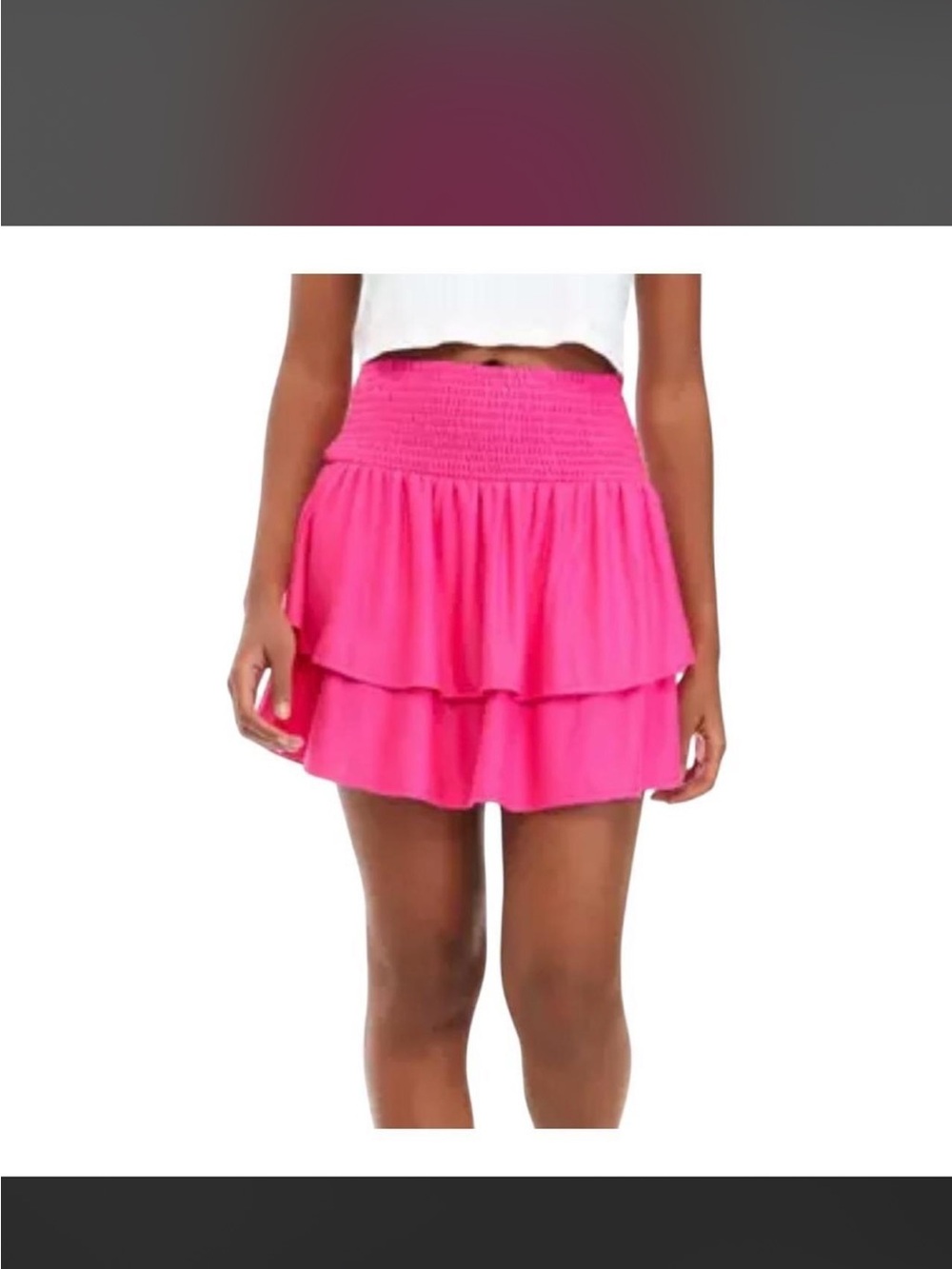 Cabana Life Bright Pink Tiered Smocked Mini Skirt
